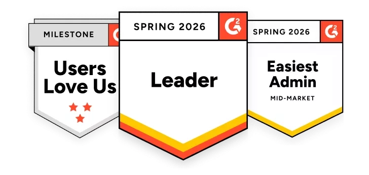 G2 Badges - Users Love Us, Leader, Easiest Admin